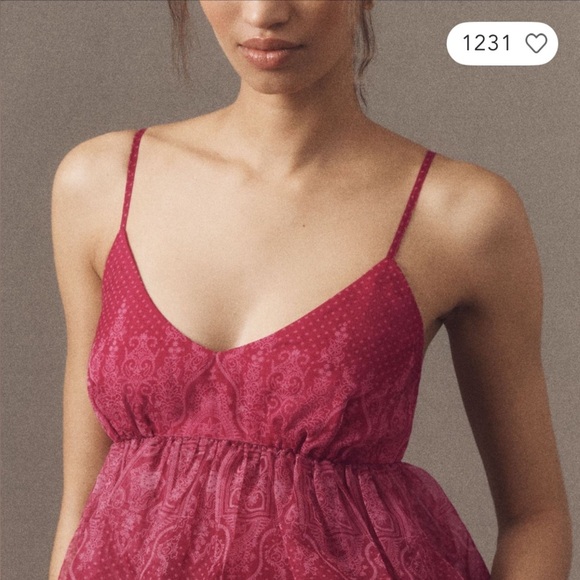 NWT Anthropologie Let Me Be Sleeveless Sheer Tiered MIDI Dress ✨🍓 - Picture 5 of 6